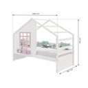 Ver imagem 4 de Cama Casinha com Janela Madeira Maciça Branco/ Rosa Housin