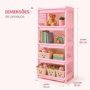 Ver imagem 5 de Estante Organizadora Infantil Estante Organizadora 5 Andares Polipropileno 40cm Rosa
