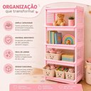 Ver imagem 3 de Estante Organizadora Infantil Estante Organizadora 5 Andares Polipropileno 40cm Rosa