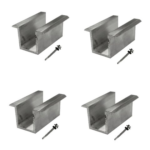 Fixador Grampo Intermediário Middle Clamp Tipo U Placa Painel Solar Alumínio e Inox | Perfil Master 