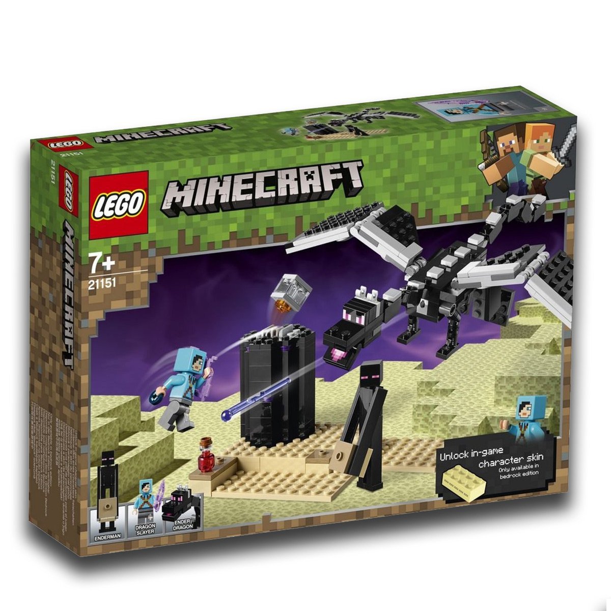 Brinquedo Lego Minecraft O Batalha Final Blocos Construir Divertidos Ender  Dragon 222pcs +7 anos