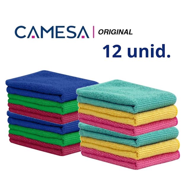 Ver imagem 1 de Kit 12 Pano Mágico Microfibra Flanela Seco Anti-risco 30x30 Cor:colorido