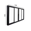 Ver imagem 3 de Janela de Correr Abertura Central Premium 4 Folhas Vidro Liso 100x120cm Espresso Esquadrias