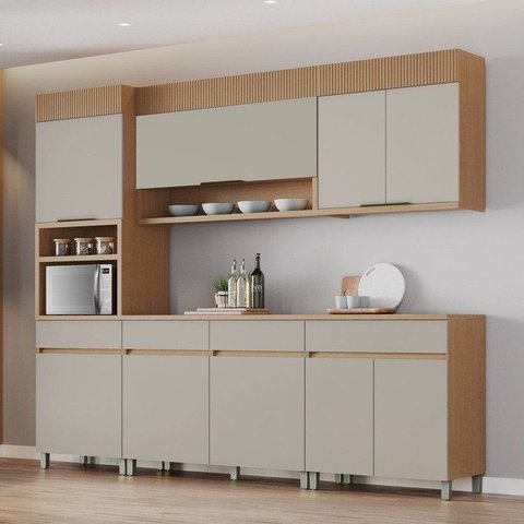Cozinha Completa Modulada 5 Peças 9 Portas 4 Gavetas 100% MDF Realeza Premium