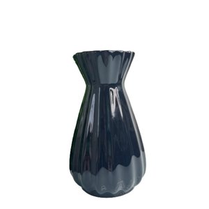 Vaso centro de mesa preto pequeno de cerâmica moderno