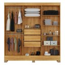 Ver imagem 3 de Guarda-roupa Casal Prático 6 Portas 3 Gavetas Cinamon/off-white - Demóbile