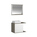 Ver imagem 2 de Gabinete Suspenso com Cuba e Espelheira L 60cm Móveis Cinza/Linen/Branco