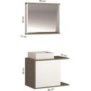 Ver imagem 5 de Gabinete Suspenso com Cuba e Espelheira L 60cm Móveis Cinza/Linen/Branco