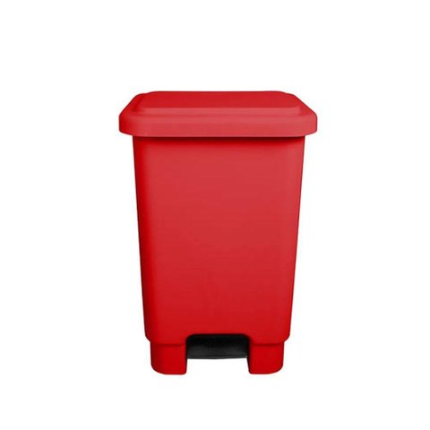 Lixeira 50l Retangular C- Pedal Vermelho Lar Plasticos 13248