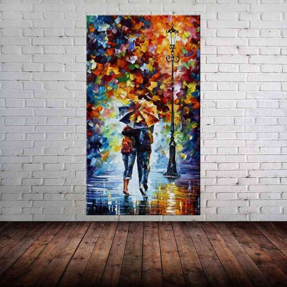 Quadro Pintura Tela Cidade Paisagem Urbana 4316: 90cm (A) x 50cm (L) - 1
