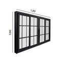 Ver imagem 3 de Janela de Correr Abertura Central Premium 4 Folhas com Grade Vidro Liso 100x120cm Espresso Esquadri