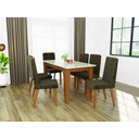 Ver imagem 2 de Conjunto de Mesa Suécia 1,60 cm com 6 Cadeiras Freijó/Tecido Capuccino Indekes