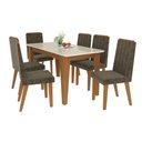 Ver imagem 1 de Conjunto de Mesa Suécia 1,60 cm com 6 Cadeiras Freijó/Tecido Capuccino Indekes