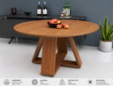 Ver imagem 3 de Mesa de Jantar Redonda Moderna com Base Cruzada Amadeirada