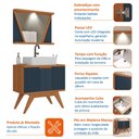 Ver imagem 7 de Conjunto para Banheiro Completo com Gabinete Madeira Maciça Cuba Sobrepor e Espelho com LED - Linha