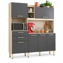 Ver imagem 2 de Cozinha Compacta 6 Portas 2 Gavetas Select Avena Touch / Grafito Demóbile