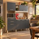 Ver imagem 6 de Cozinha Compacta 6 Portas 2 Gavetas Select Avena Touch / Grafito Demóbile