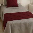 Ver imagem 3 de Peseira Drapeada Veludo Luxo 1,60x0,50m Dupla Face Cama Solteiro Bordo