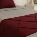 Ver imagem 2 de Peseira Drapeada Veludo Luxo 1,60x0,50m Dupla Face Cama Solteiro Bordo