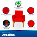 Ver imagem 3 de Poltrona Cadeira para Sala Confortável e Minimalista Nina Suede