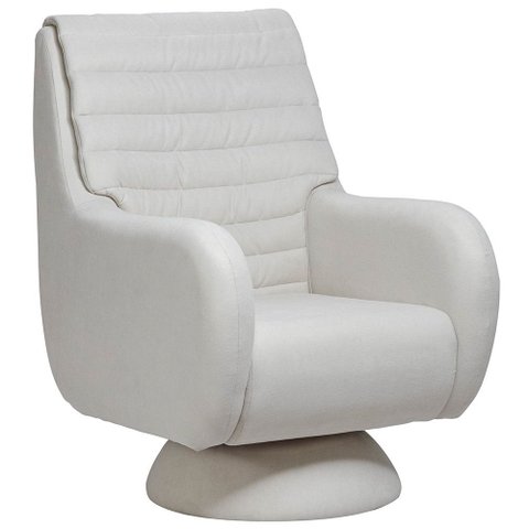 Poltrona de Amamentação com Balanço Giratória Cone Sky D02 Linho Branco C-419 - Lyam Decor