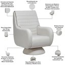 Ver imagem 4 de Poltrona de Amamentação com Balanço Giratória Cone Sky D02 Linho Branco C-419 - Lyam Decor