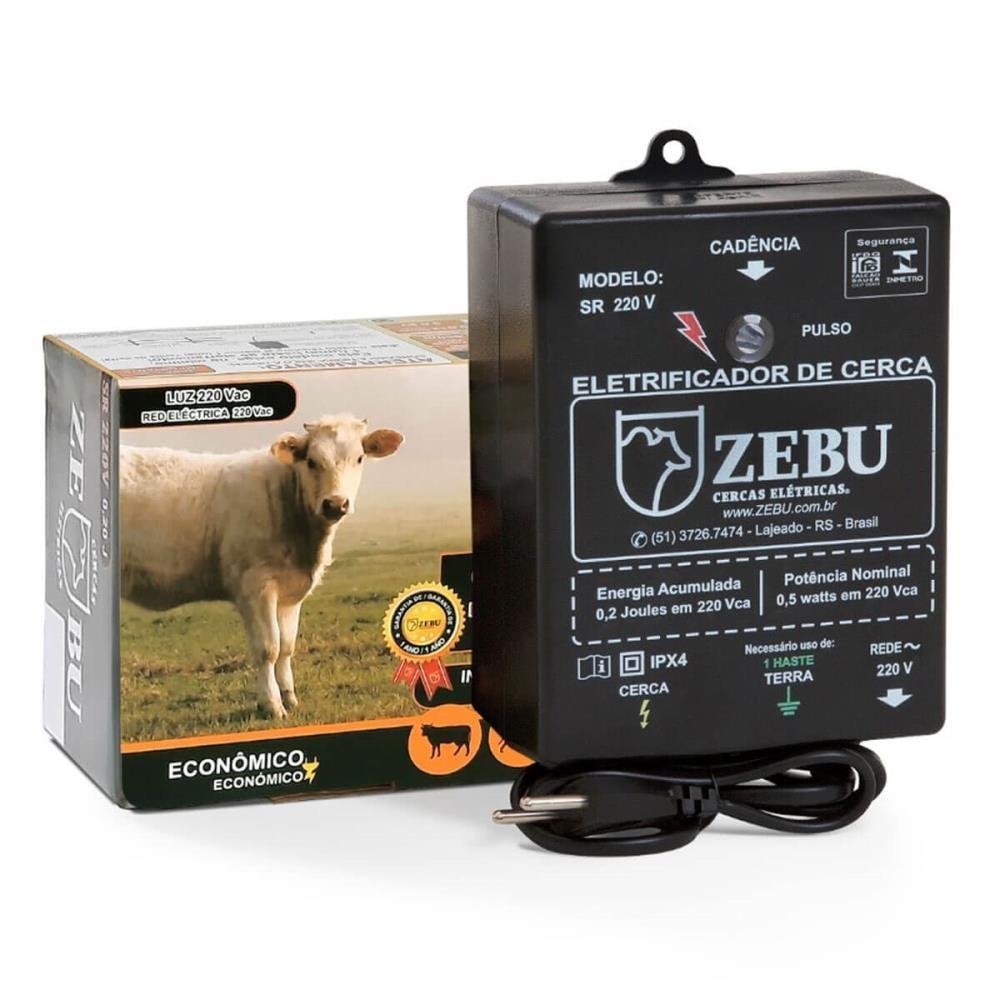 Eletrificador de Cerca Zebu Sr 220v Aparelho Choque Gado Raio de Ação 1.900m 003908-0