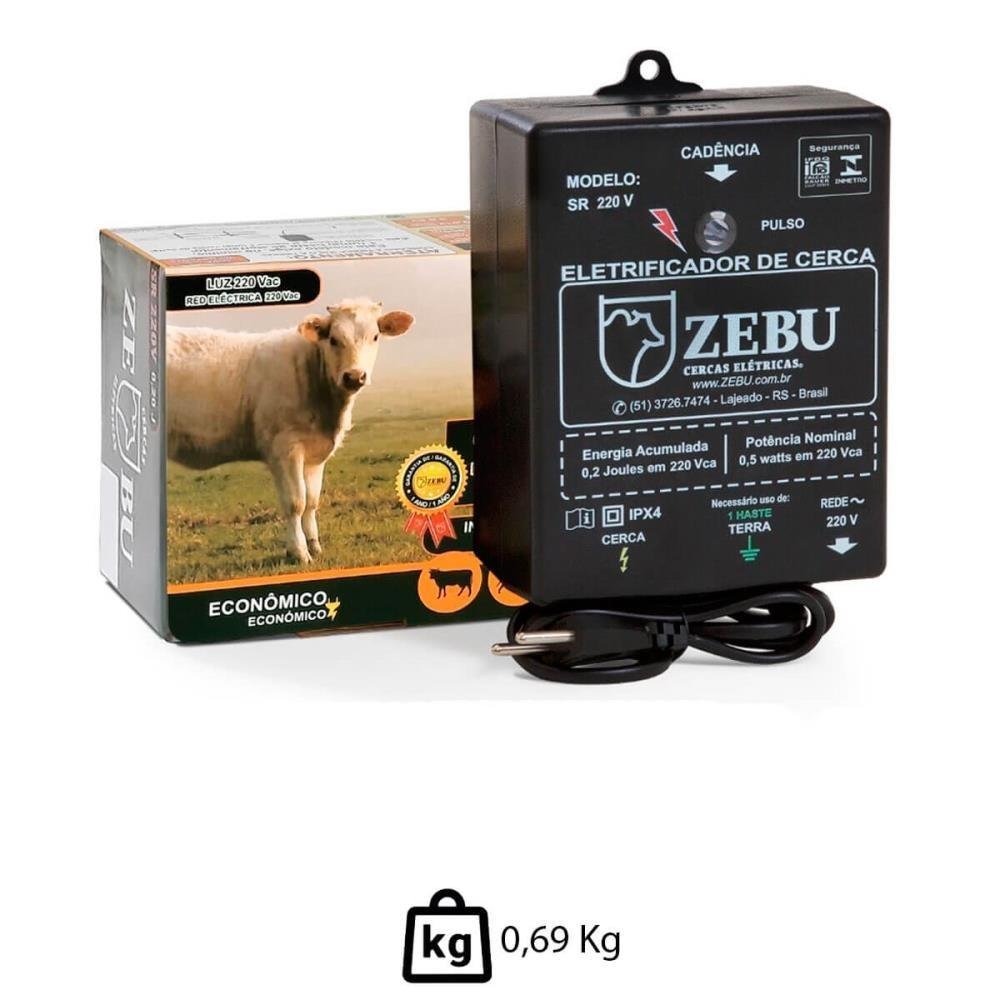 Eletrificador de Cerca Zebu Sr 220v Aparelho Choque Gado Raio de Ação 1.900m 003908-0 - 3