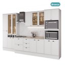 Ver imagem 7 de Cozinha Milla Eva Lux 15 Portas 5 Gavetas MDF 360cm Branca Móveis Carraro