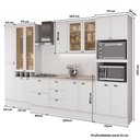 Ver imagem 4 de Cozinha Milla Eva Lux 15 Portas 5 Gavetas MDF 360cm Branca Móveis Carraro