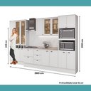 Ver imagem 6 de Cozinha Milla Eva Lux 15 Portas 5 Gavetas MDF 360cm Branca Móveis Carraro