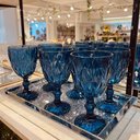 Ver imagem 6 de Conjunto 12 Taças de Vidro Azul Diamond 350ml Drinks Sucos Refrigerantes Águas Copo Cálice