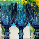 Ver imagem 7 de Conjunto 12 Taças de Vidro Azul Diamond 350ml Drinks Sucos Refrigerantes Águas Copo Cálice