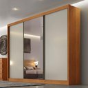 Ver imagem 4 de Guarda Roupa Casal Londres 3 Portas 1 com Espelho 6 Gavetas Cinamomo Fendi - Novo Horizonte