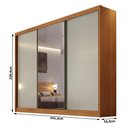 Ver imagem 3 de Guarda Roupa Casal Londres 3 Portas 1 com Espelho 6 Gavetas Cinamomo Fendi - Novo Horizonte