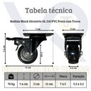 Ver imagem 4 de Kit com 4 Rodinhas Giratória Refoçada 50mm Black com Trava com Rolamento Anti Risco 280kg P/ Móveis