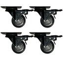 Ver mais imagens de Kit com 4 Rodinhas Giratória Refoçada 50mm Black com Trava com Rolamento Anti Risco 280kg P/ Móveis