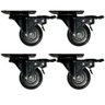 Kit com 4 Rodinhas Giratória Refoçada 50mm Black com Trava com Rolamento Anti Risco 280kg P/ Móveis - 8
