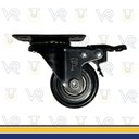 Ver imagem 5 de Kit com 4 Rodinhas Giratória Refoçada 50mm Black com Trava com Rolamento Anti Risco 280kg P/ Móveis