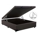 Ver imagem 2 de Cama Box Baú Viúvão Blindado Sintético Marrom Com 128Cm de Largura