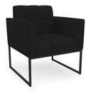 Ver imagem 4 de Kit 1 Sofá Namoradeira e 2 Poltronas Elisa Linho Preto A79 Base Metálica Industrial Preto - D'