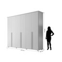 Ver imagem 2 de Roupeiro/armário/guarda Roupas/organizador Estela 6 Portas com Puxadores em Mdf e 5 Gavetas Cor Bran
