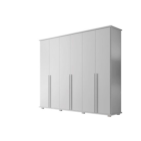 Roupeiro/armário/guarda Roupas/organizador Estela 6 Portas com Puxadores em Mdf e 5 Gavetas Cor Bran