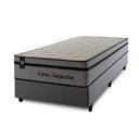 Ver imagem 2 de Conjunto Cama Box Solteirão c/ Molas Ensacadas Preston Cinza 96x203x71