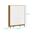 Ver imagem 3 de Quarto de Bebê Berço Evolution + Guarda Roupa Infantil 4P e 3g Classic com Colchão:Branco Fosco / Sa