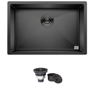 Cuba Preta Quadrada Inox Cozinha Pia Embutir Sobrepor Gourmet 6040 Premium com Válvula