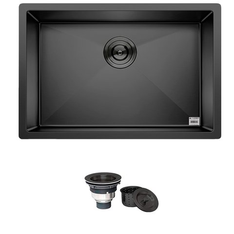 Cuba Preta Quadrada Inox Cozinha Pia Embutir Sobrepor Gourmet 6040 Premium com Válvula