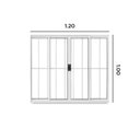 Ver imagem 3 de Janela de Correr Abertura Central Exclusiva 4 Folhas Grade Vidro Liso 100x120cm Espresso Esquadrias