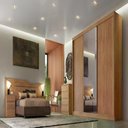 Ver imagem 3 de Guarda Roupa Diamond 3 Portas 8 Gavetas 1 Espelho Cor:cumaru