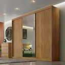 Ver imagem 1 de Guarda Roupa Diamond 3 Portas 8 Gavetas 1 Espelho Cor:cumaru